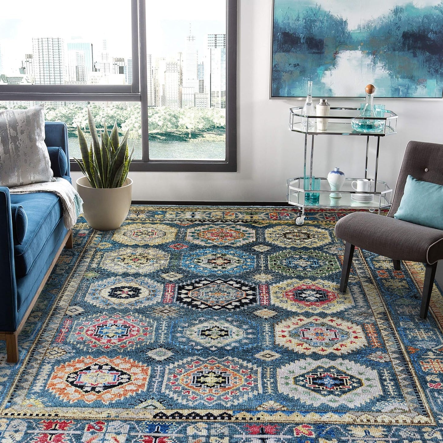 New Hand-Knotted Woolen Area Rug 4887 (9x12)