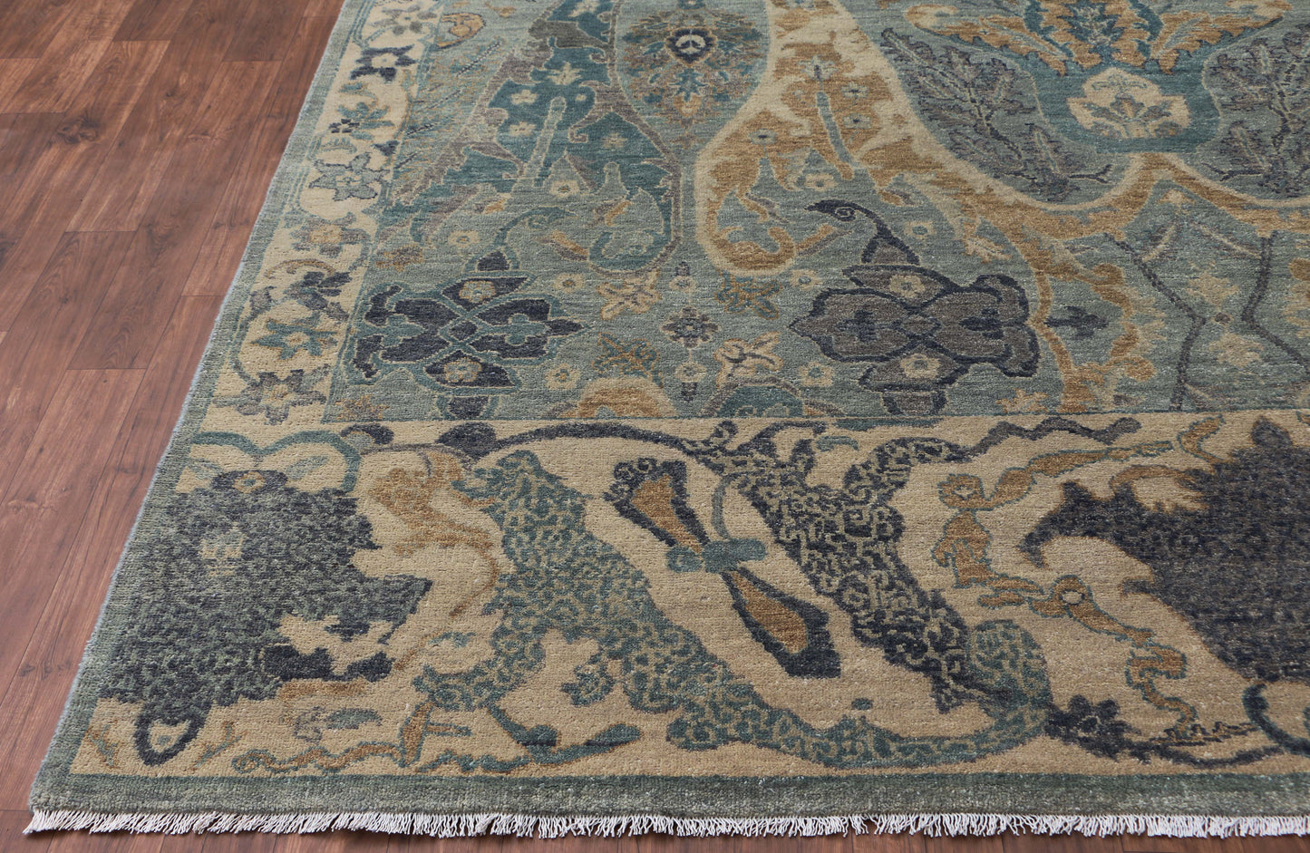Hand-Knotted Woolen Area Rug 5162 (8x10) Ghazni Wool Low Pile