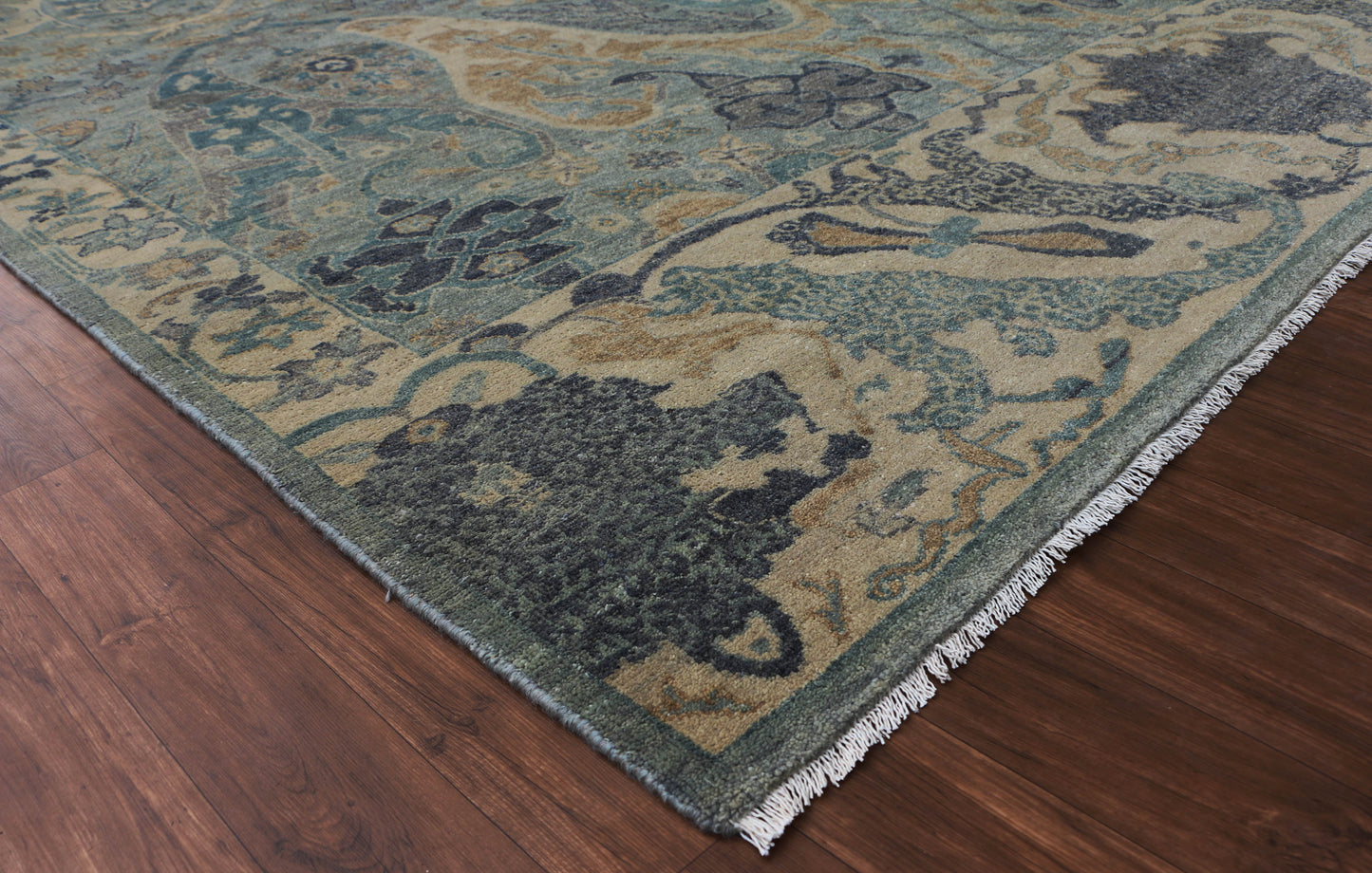 Hand-Knotted Woolen Area Rug 5162 (8x10) Ghazni Wool Low Pile