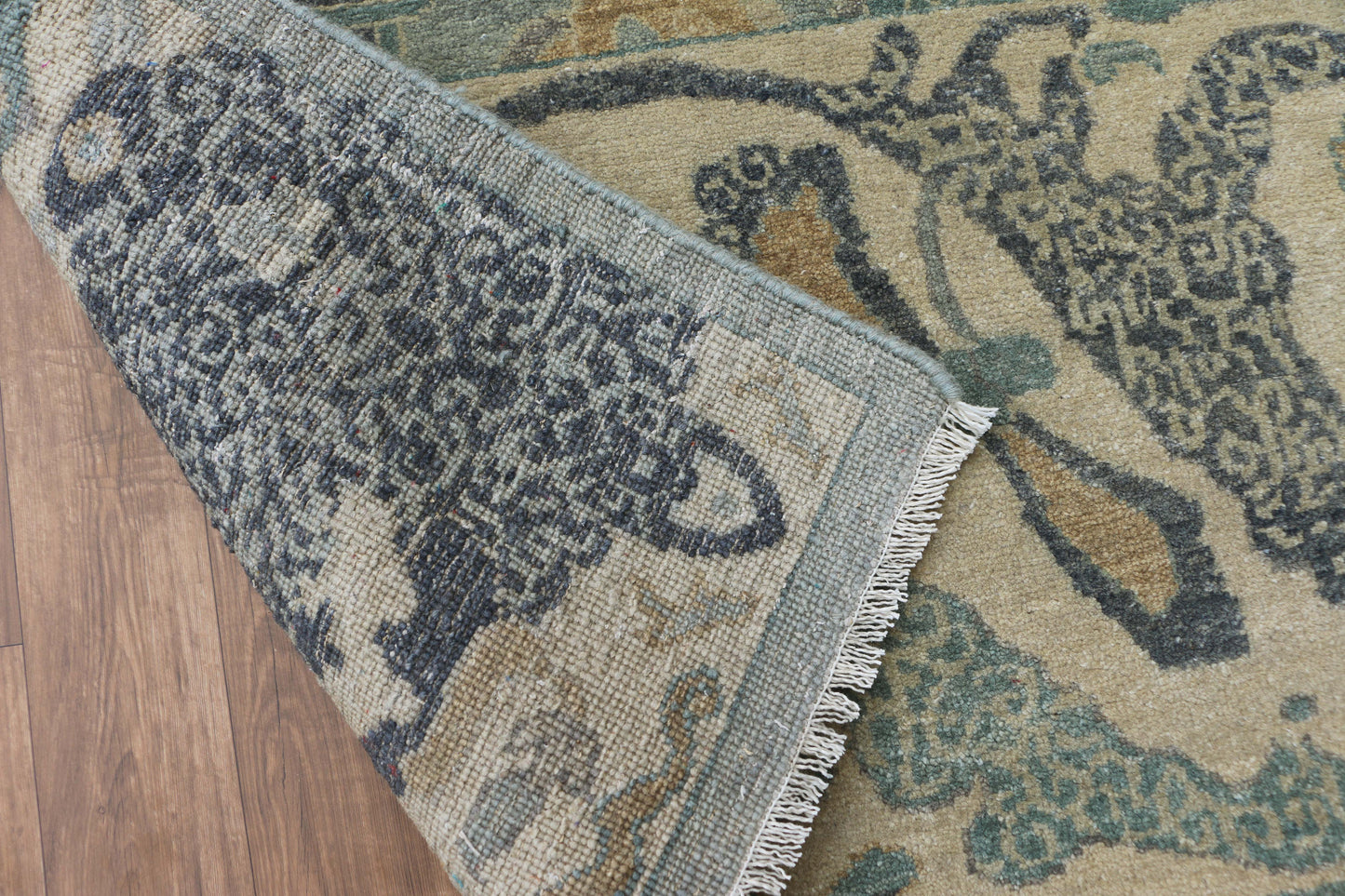 Hand-Knotted Woolen Area Rug 5162 (8x10) Ghazni Wool Low Pile