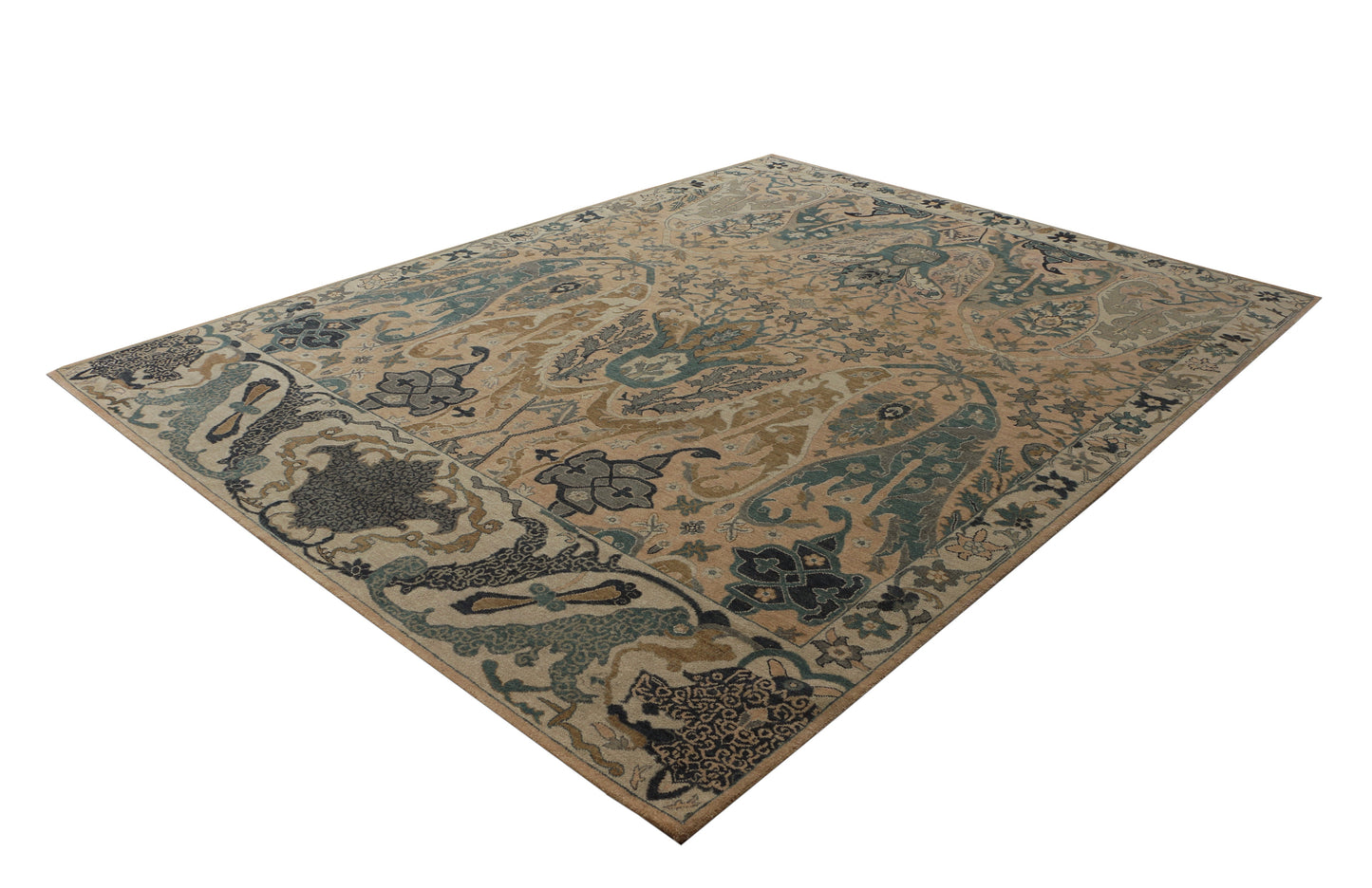 New Hand-Knotted Woolen Area Rug 5162.1 (9x12) Ghazni Wool Low Pile