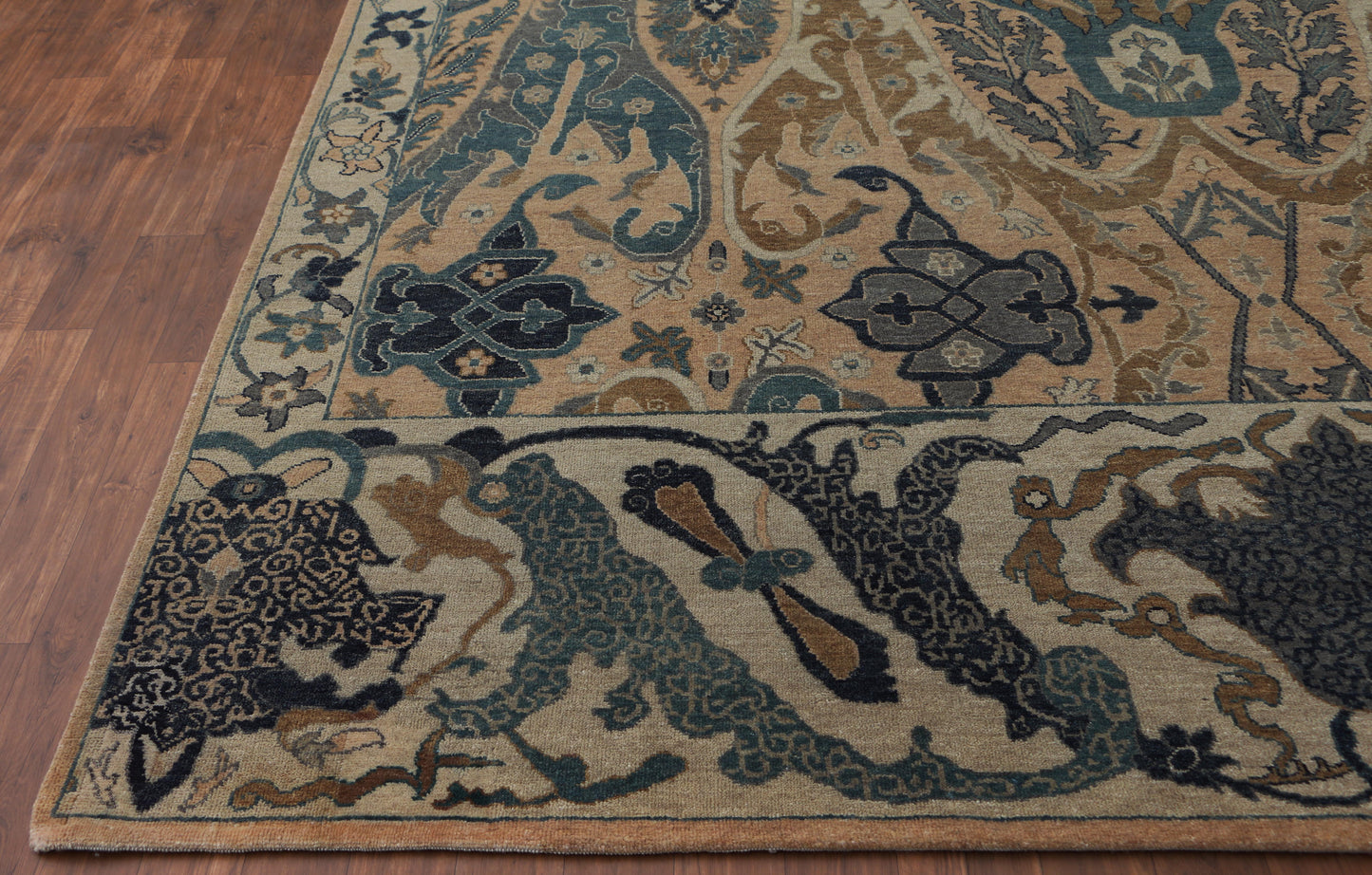 New Hand-Knotted Woolen Area Rug 5162.1 (9x12) Ghazni Wool Low Pile