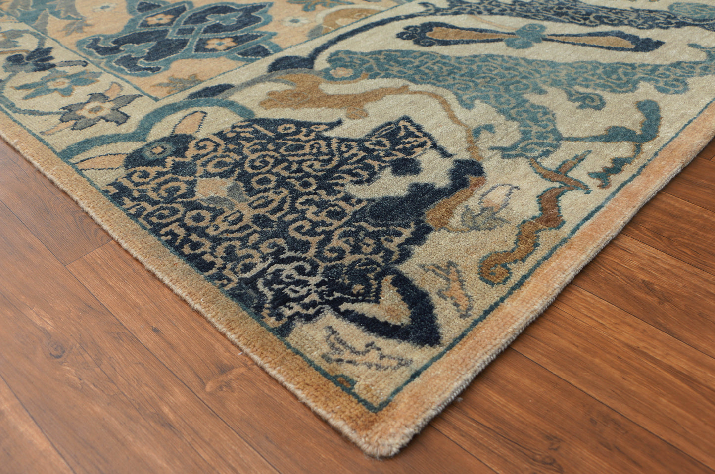 New Hand-Knotted Woolen Area Rug 5162.1 (9x12) Ghazni Wool Low Pile