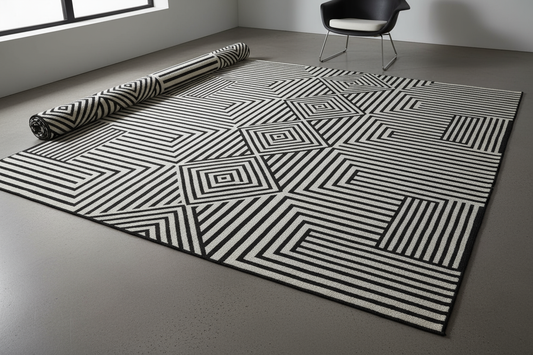 Monochrome & Modern Graphic Rugs: Bold Black & White Designs