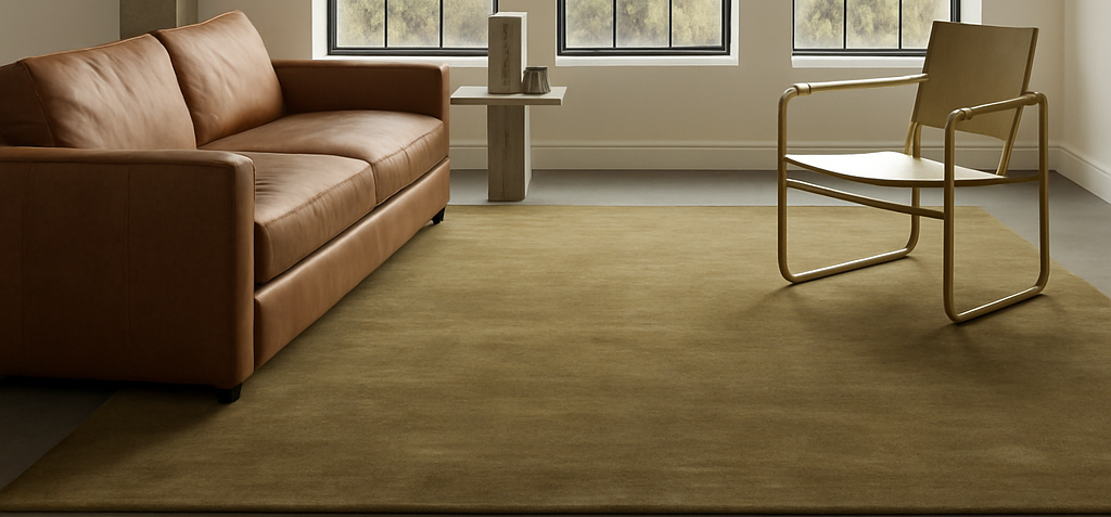 Rugowl Olive Moss Plain Area Rug