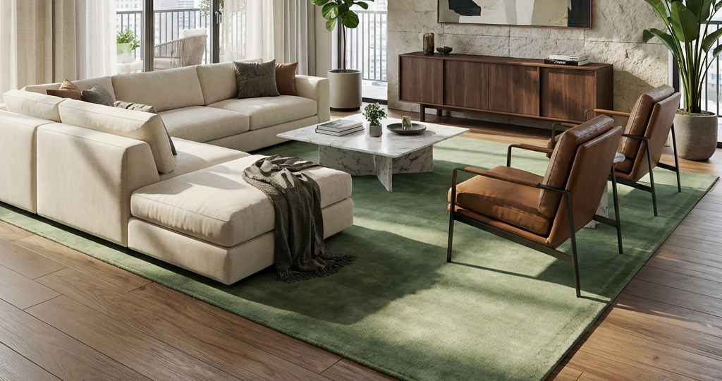 Rugowl Soild Cream Plain Area Rug