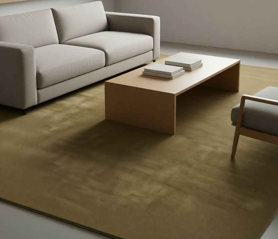 Rugowl Olive Moss Plain Area Rug