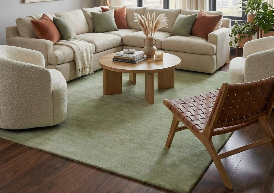 Rugowl Soild Cream Plain Area Rug