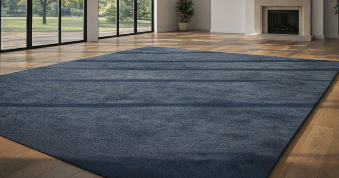 Rugowl Deep Blue Plain Area Rug