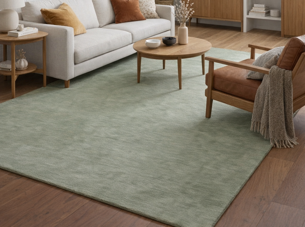 Rugowl Soild Cream Plain Area Rug