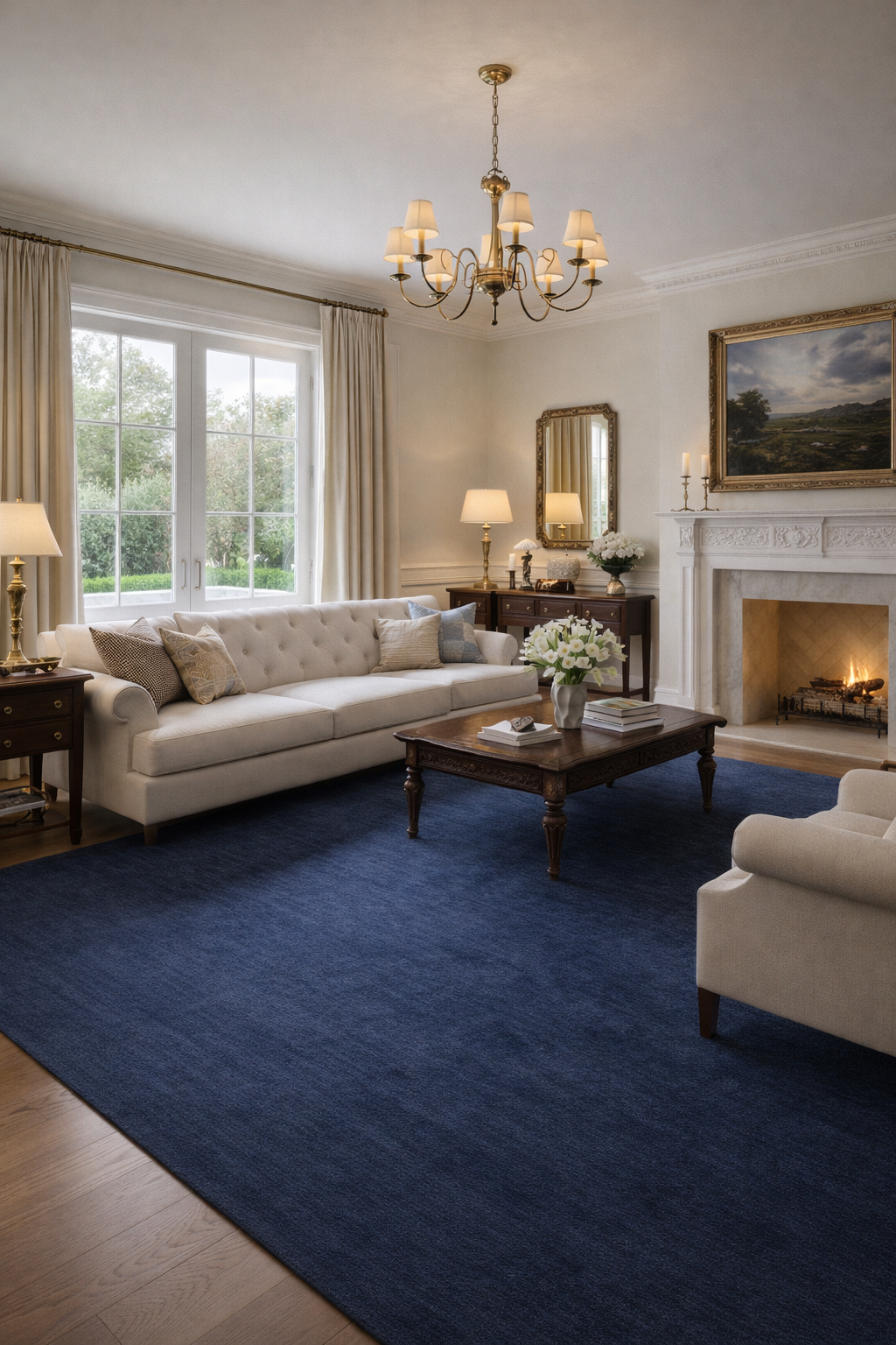 Rugowl Blue Plain Area Rug