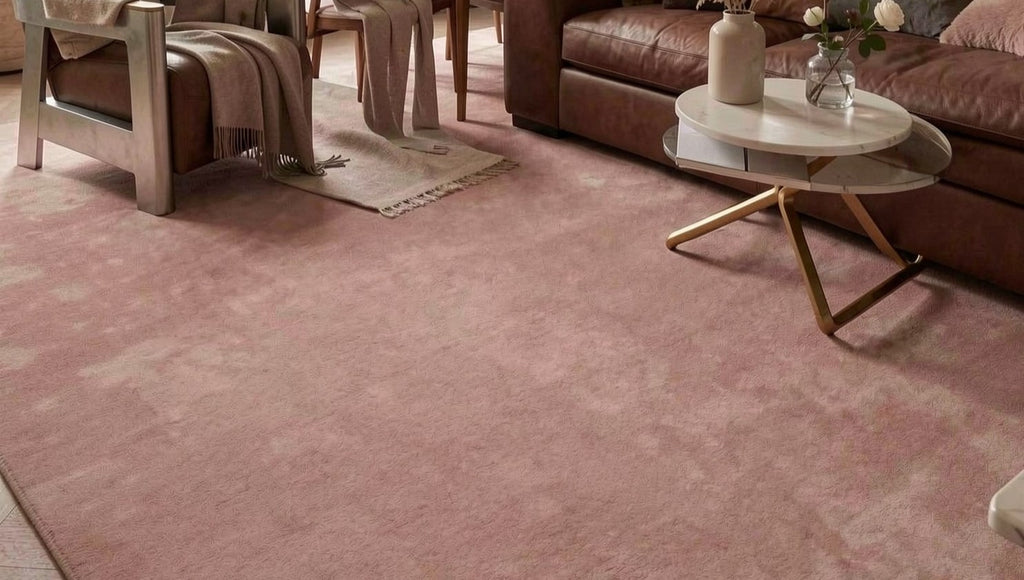Rugowl Dusty Blush Plain Area Rug