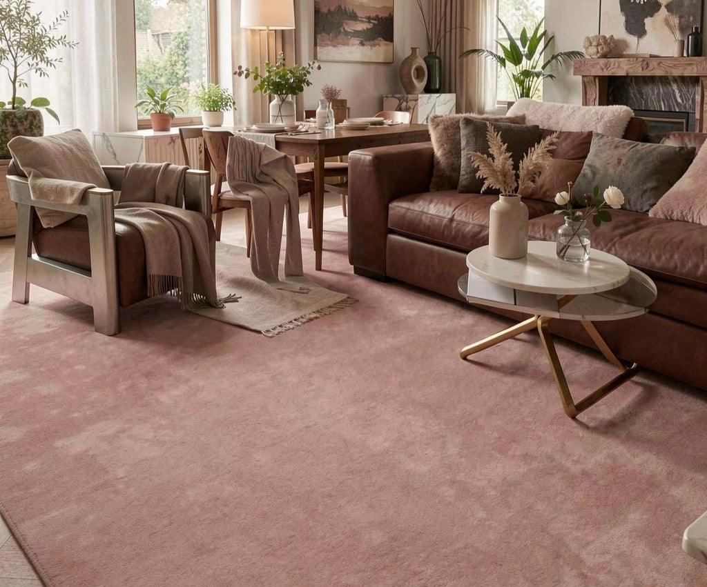 Rugowl Dusty Blush Plain Area Rug