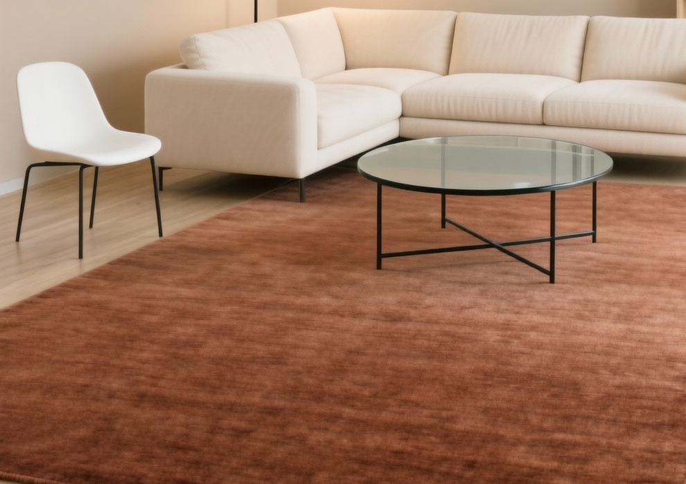 Rugowl Burnt Copper Plain Area Rug