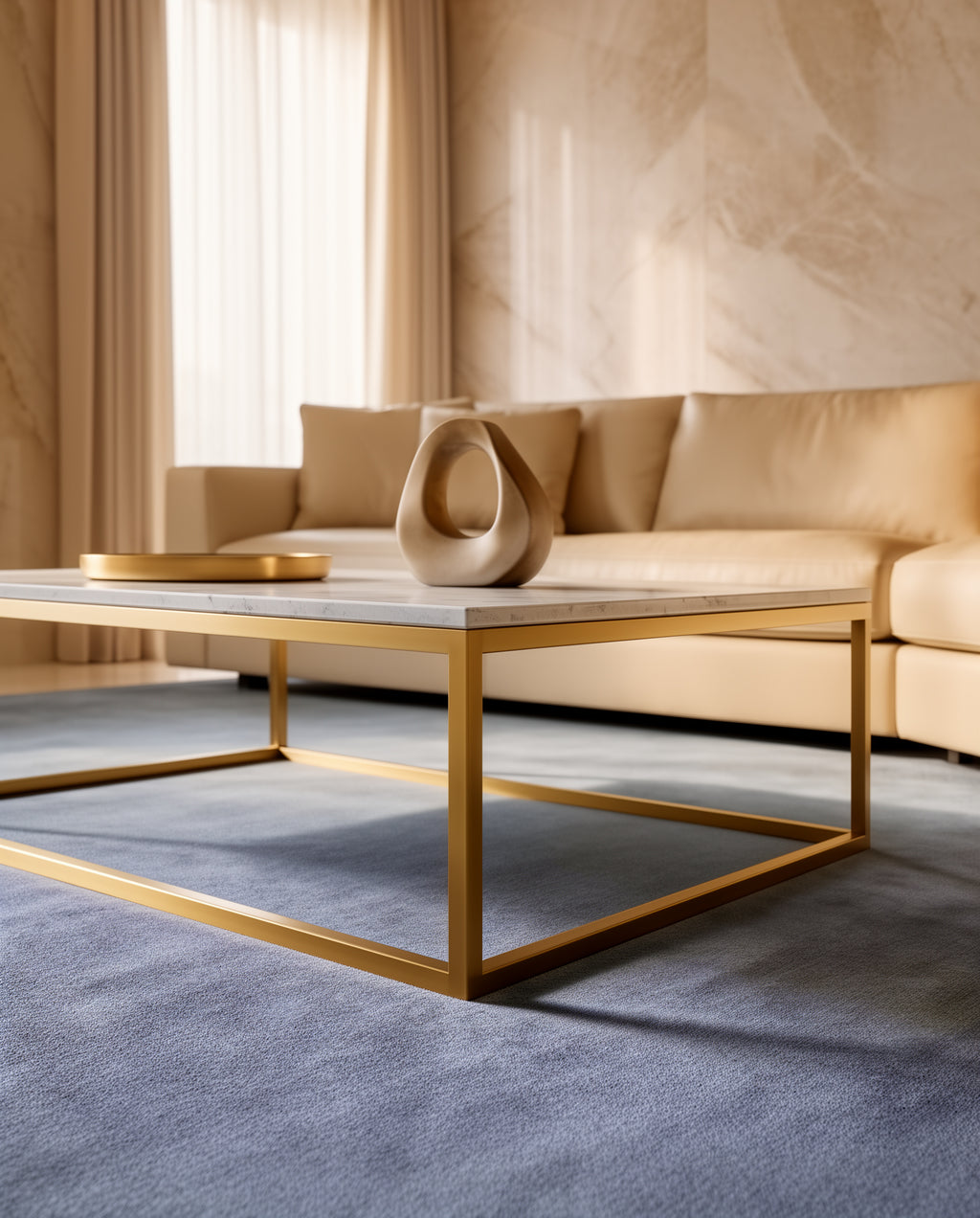 Rugowl Soild Cream Plain Area Rug