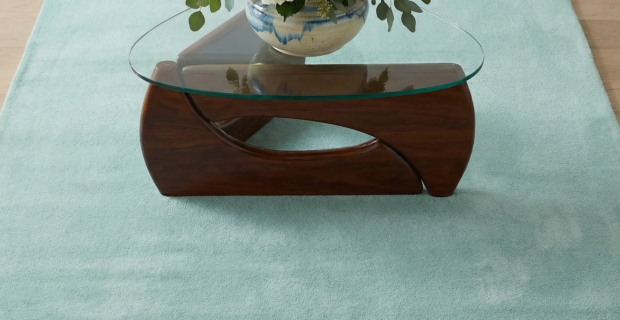 Rugowl Powder Blue Plain Area Rug