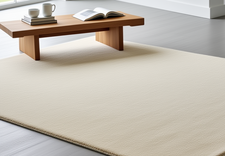 Rugowl Soild Cream Plain Area Rug