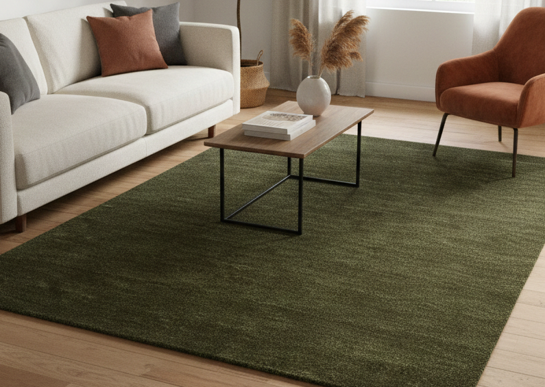 Rugowl Soild Cream Plain Area Rug