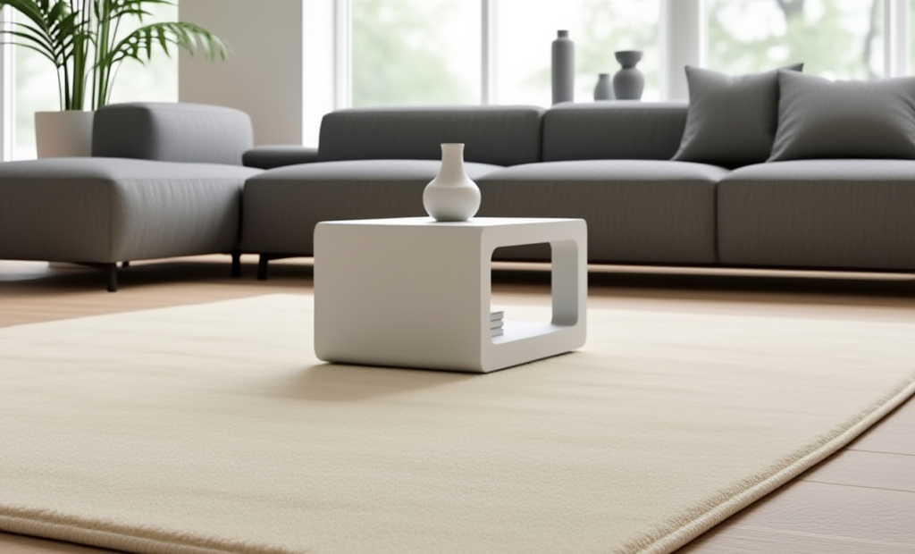 Rugowl Soild Cream Plain Area Rug