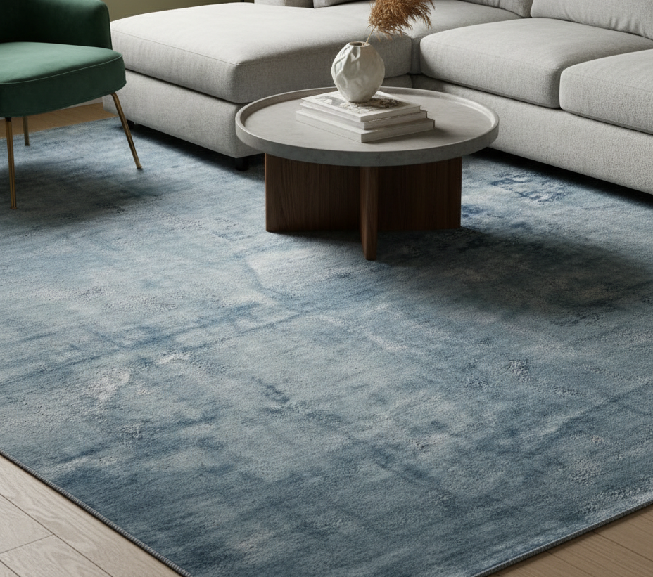 Rugowl Steel Blue Plain Area Rug