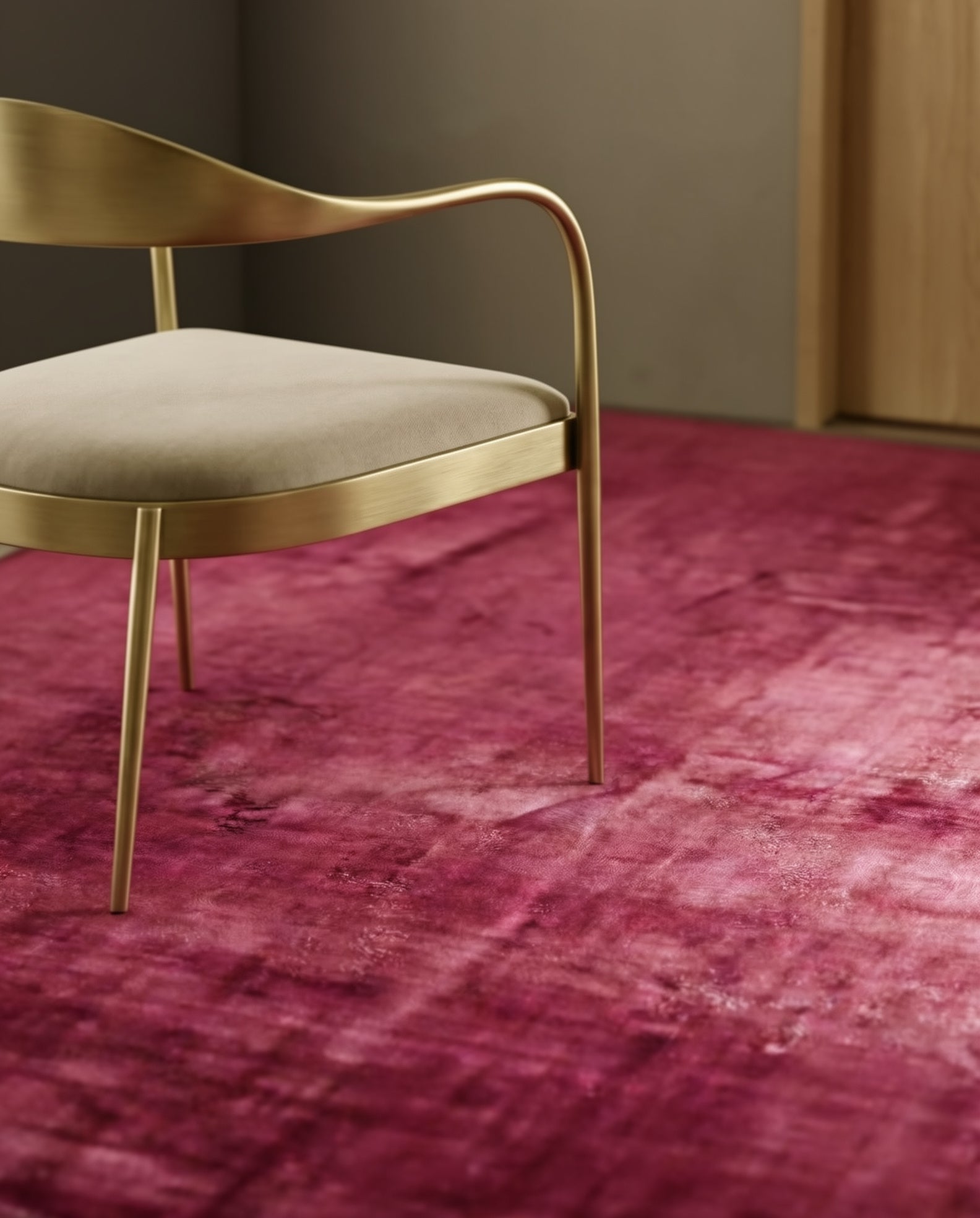 Rugowl Rich Berry Pink Plain Area Rug