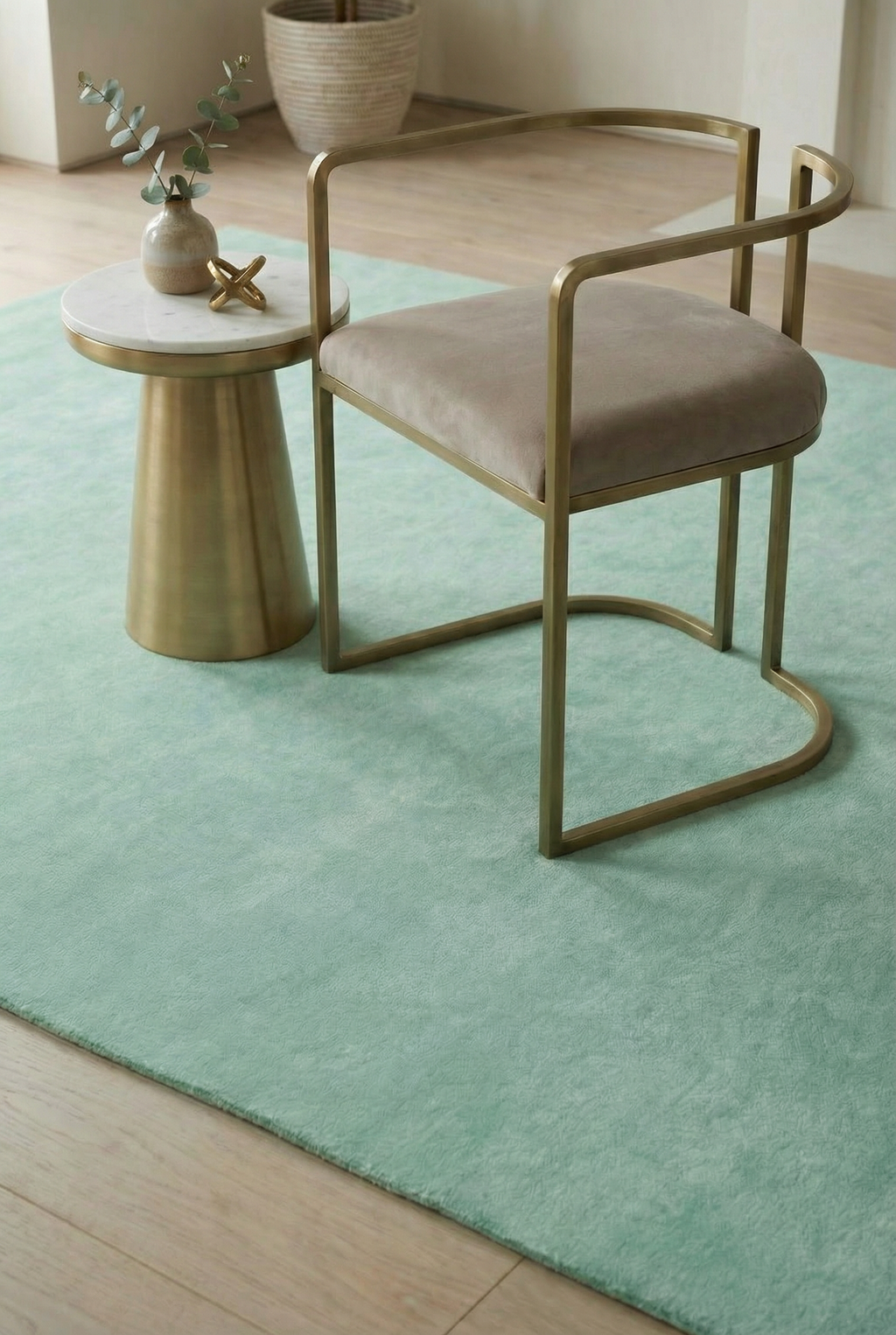 Rugowl Powder Blue Plain Area Rug