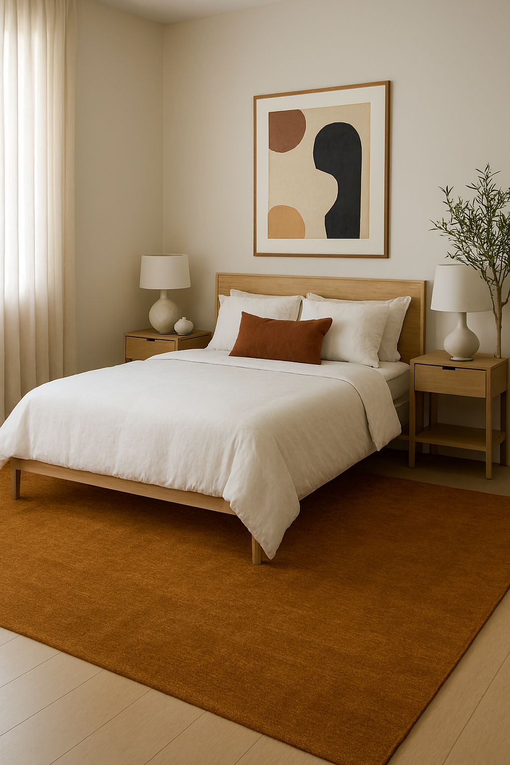 Rugowl Soild Cream Plain Area Rug