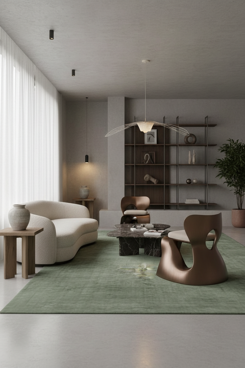 Rugowl Sage Green Plain Area Rug