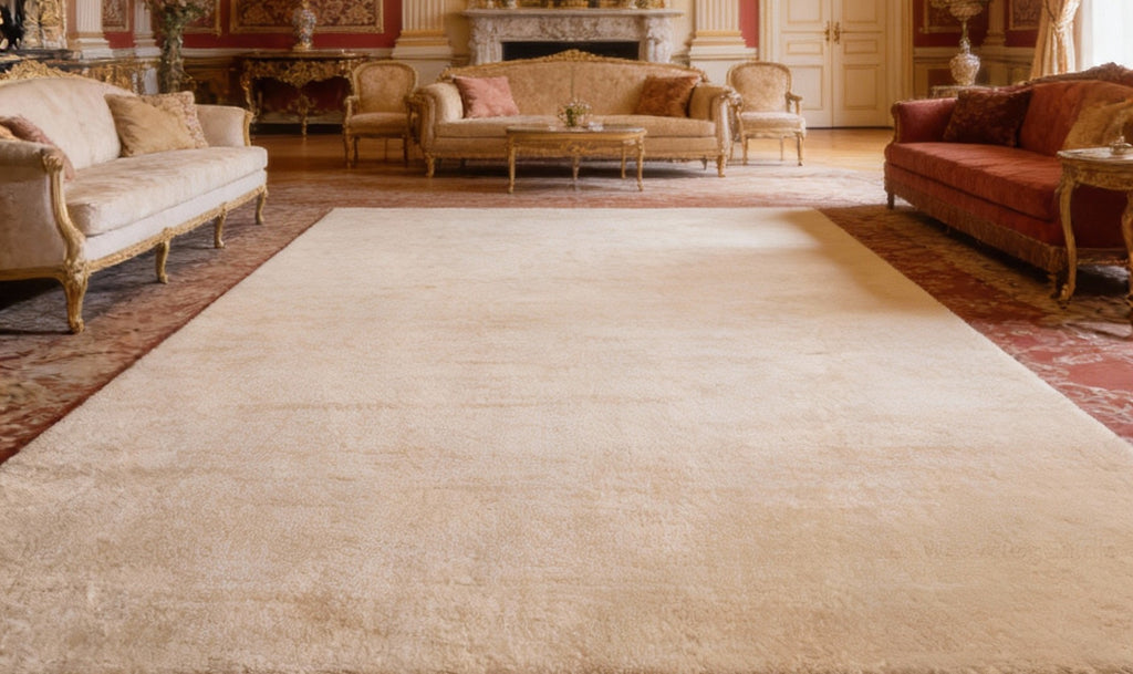 Rugowl Soild Cream Plain Area Rug