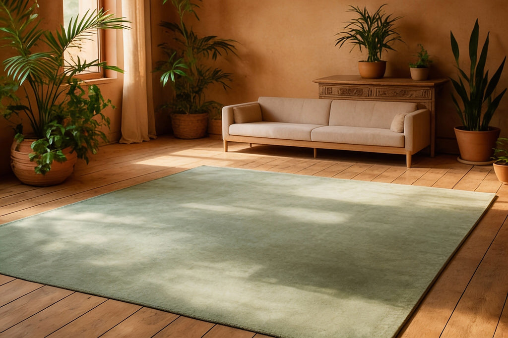 Rugowl Sage Green Plain Area Rug