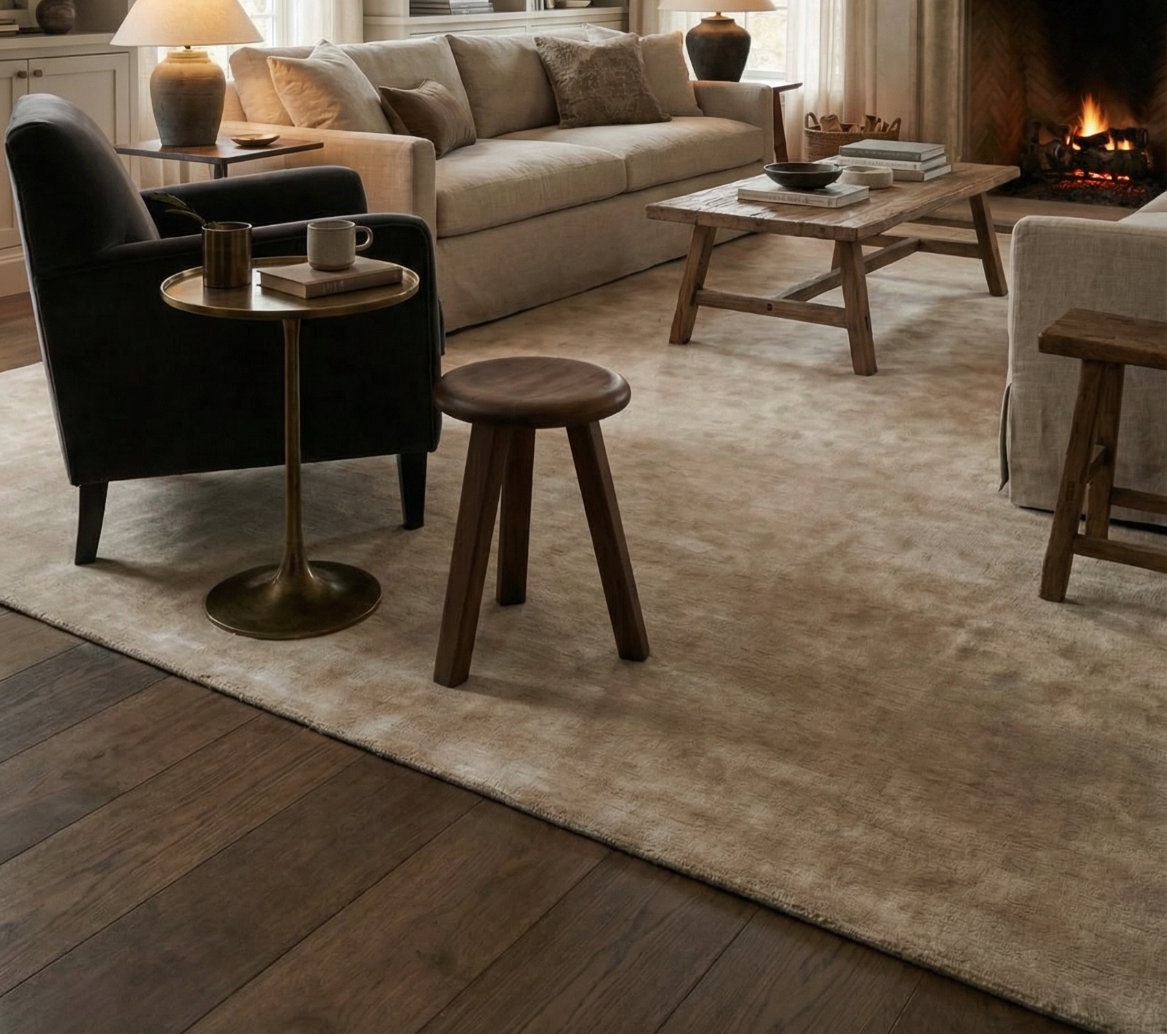 Rugowl Warm Sand Plain Area Rug