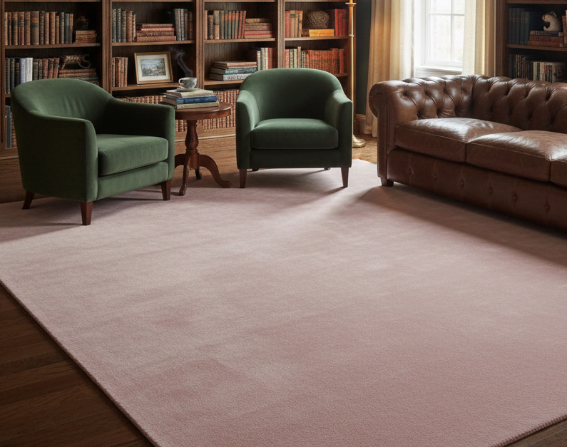 Rugowl Dusty Blush Plain Area Rug