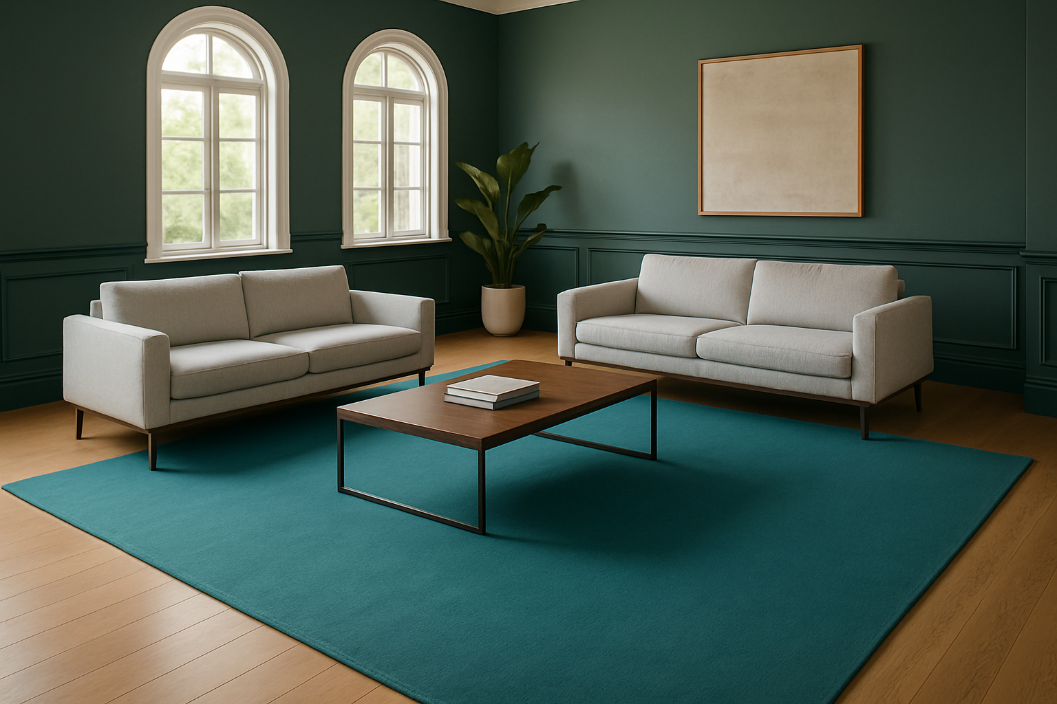 Rugowl Soild Cream Plain Area Rug