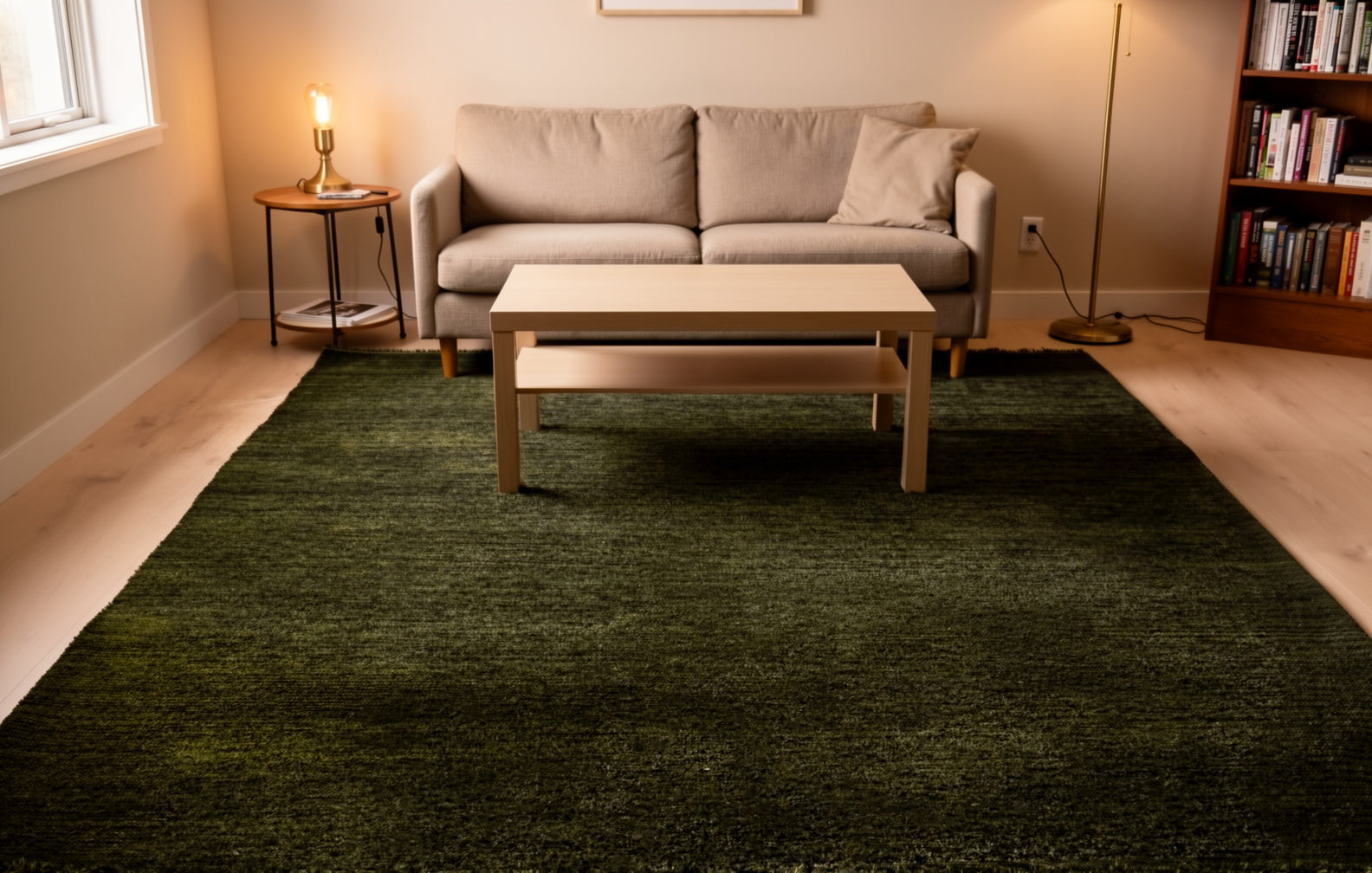 Rugowl Soild Cream Plain Area Rug