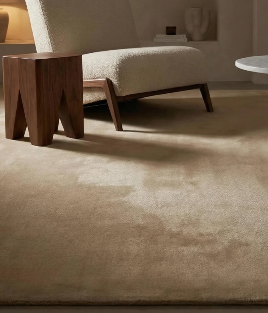 Rugowl Warm Sand Plain Area Rug