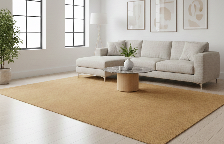 Rugowl Warm Sand Plain Area Rug