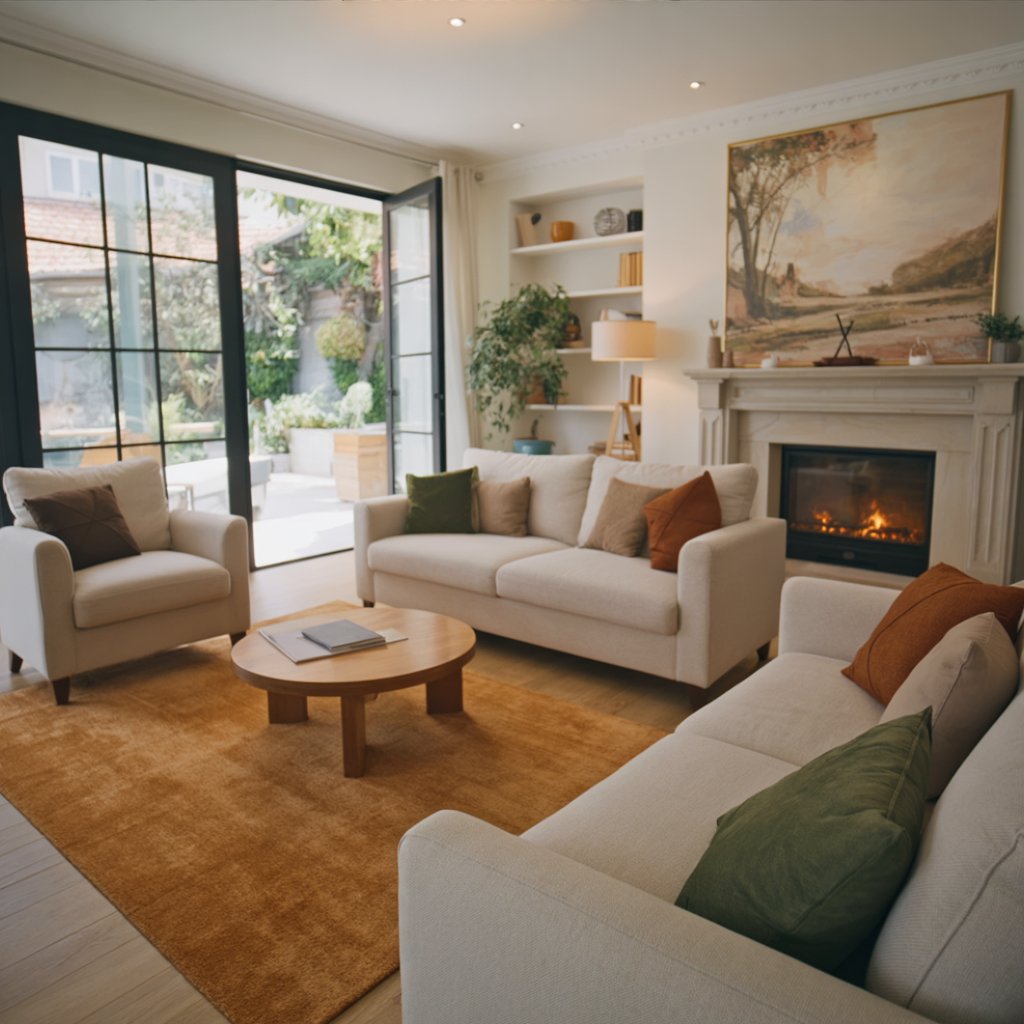 Rugowl Soild Cream Plain Area Rug