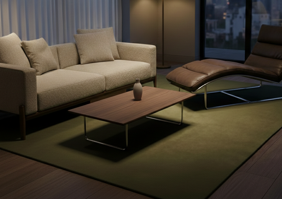 Rugowl Olive Moss Plain Area Rug