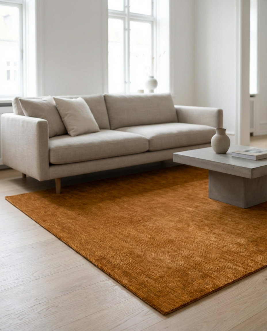 Rugowl Soild Cream Plain Area Rug