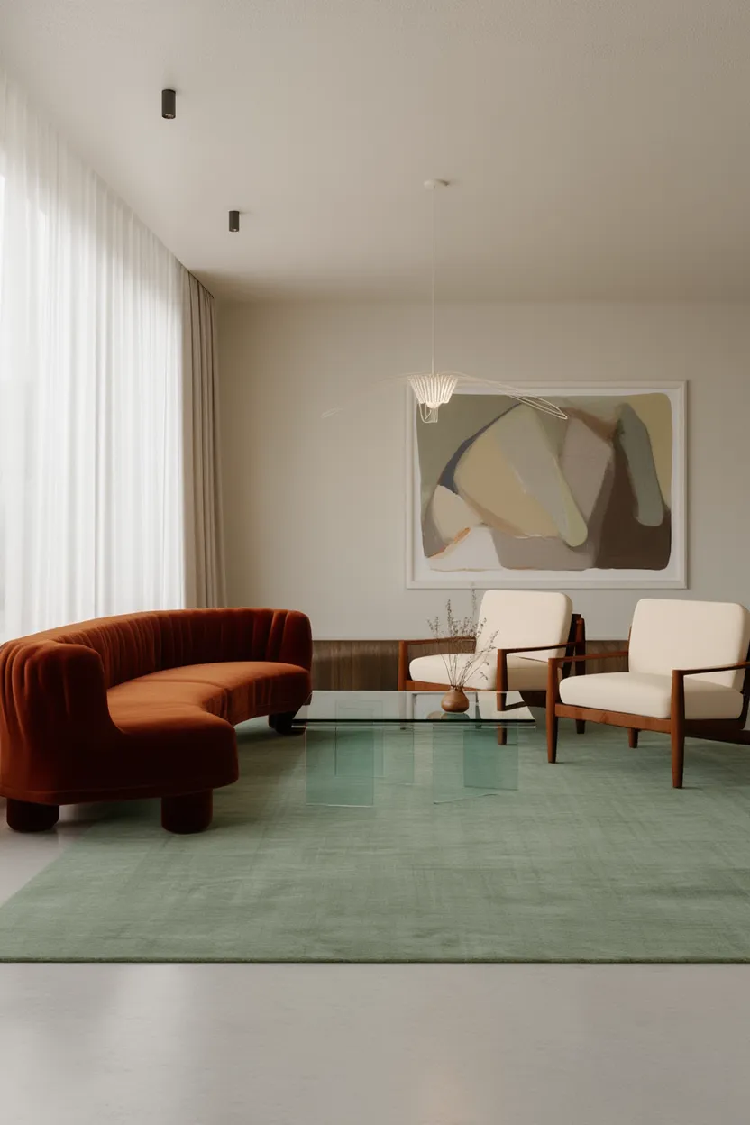 Rugowl Sage Green Plain Area Rug