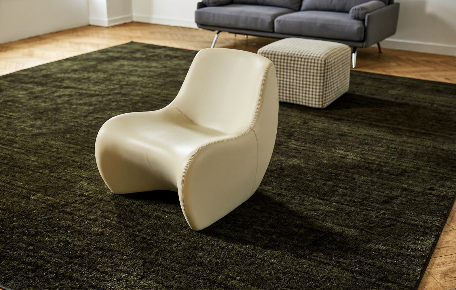 Rugowl Soild Cream Plain Area Rug