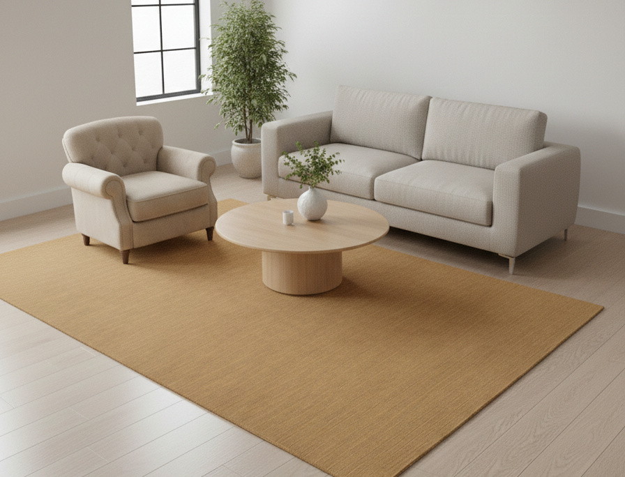 Rugowl Warm Sand Plain Area Rug