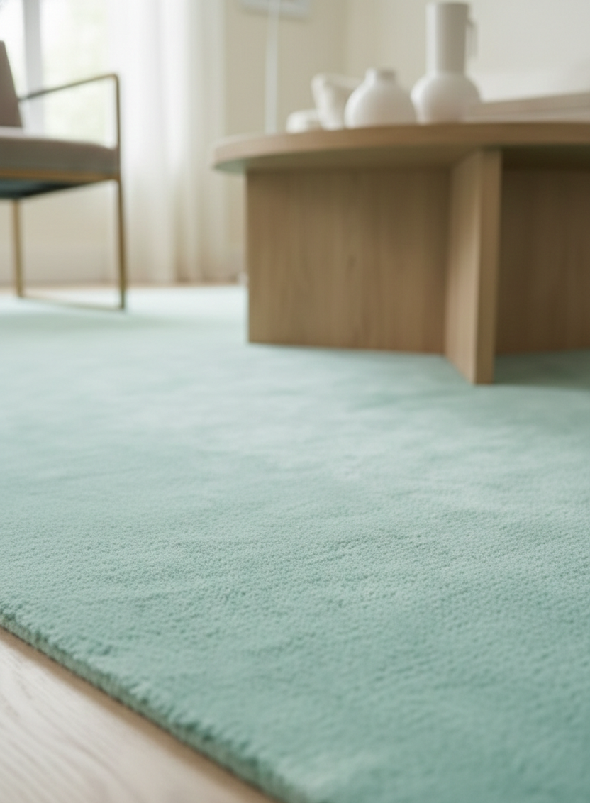 Rugowl Powder Blue Plain Area Rug