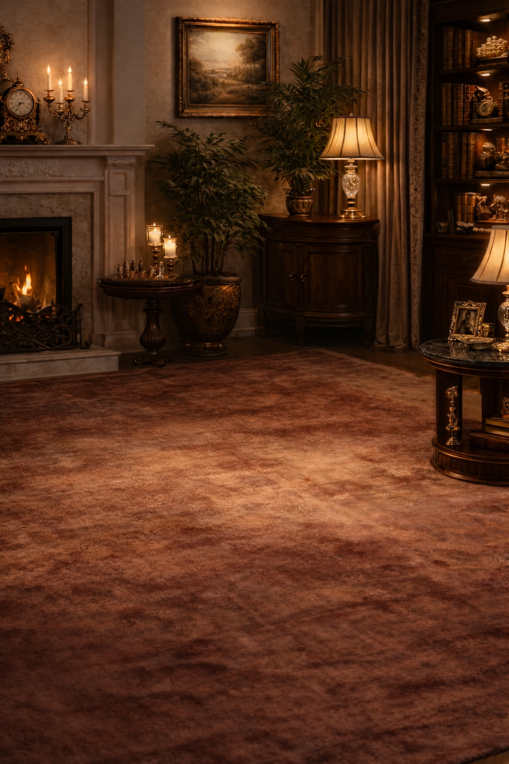 Rugowl Burnt Copper Plain Area Rug