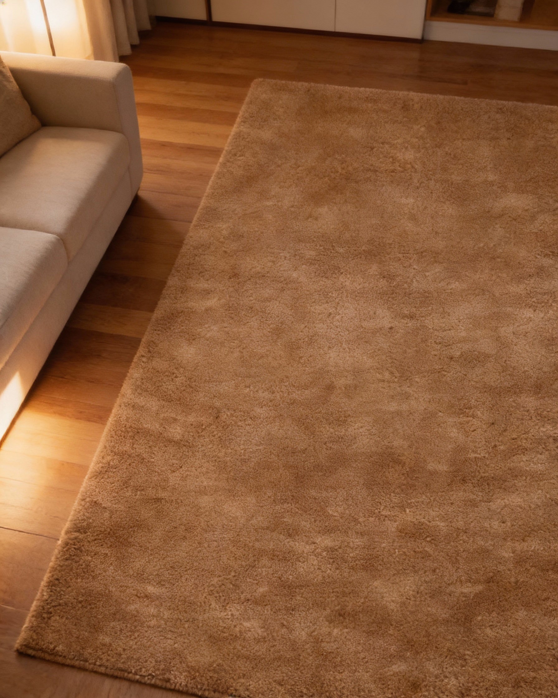 Rugowl Soild Cream Plain Area Rug