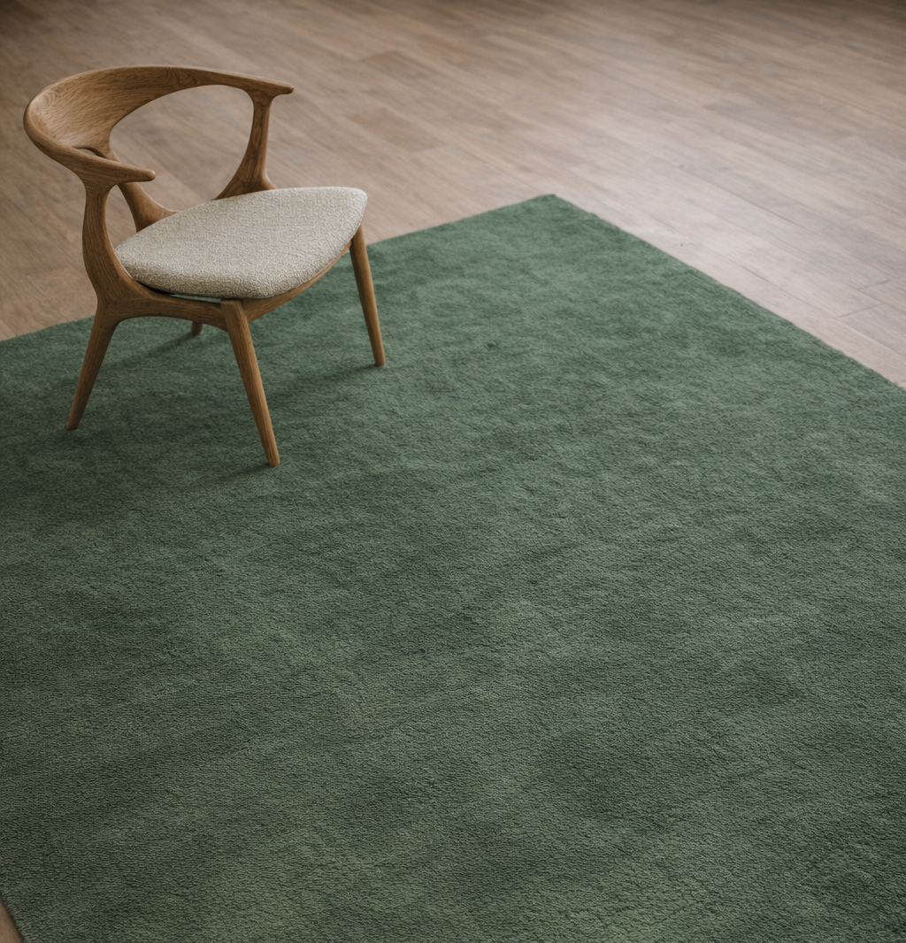 Rugowl Forest Green Plain Area Rug
