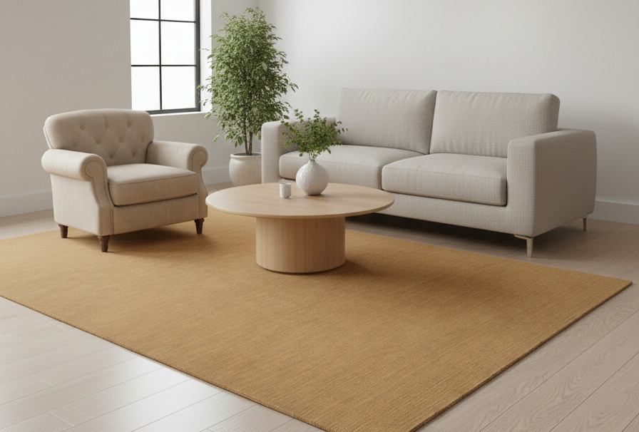 Rugowl Warm Sand Plain Area Rug