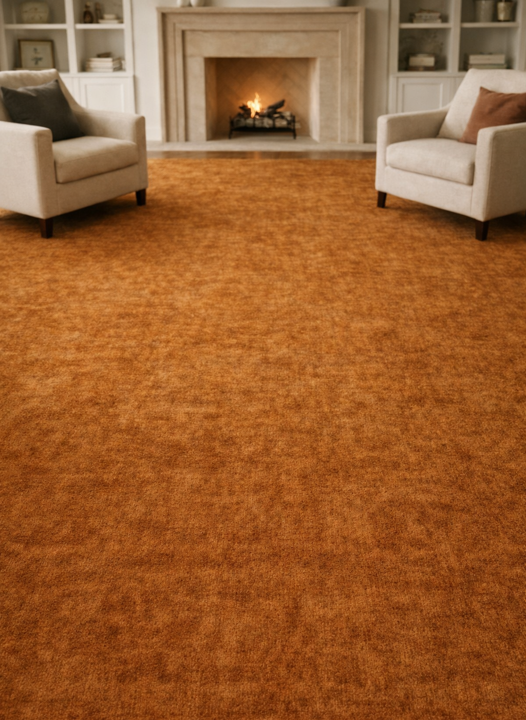 Rugowl Soild Cream Plain Area Rug