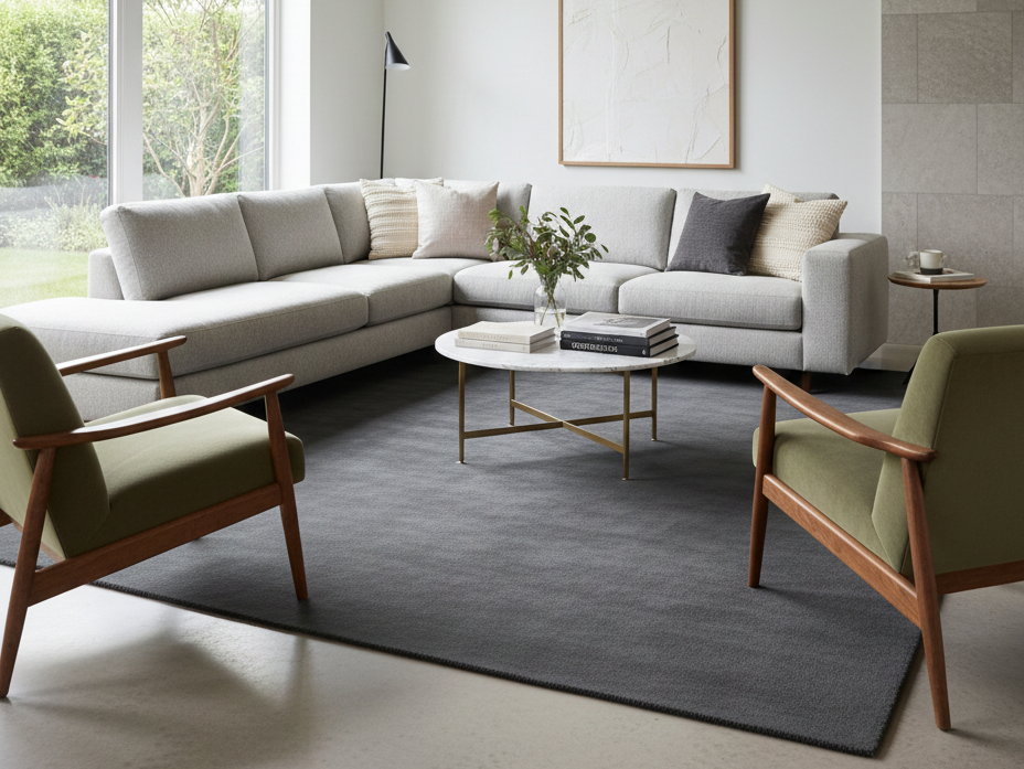 Rugowl Soild Cream Plain Area Rug