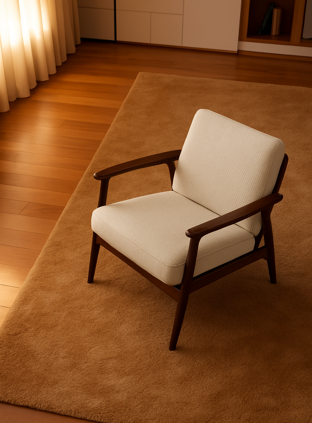 Rugowl Soild Cream Plain Area Rug